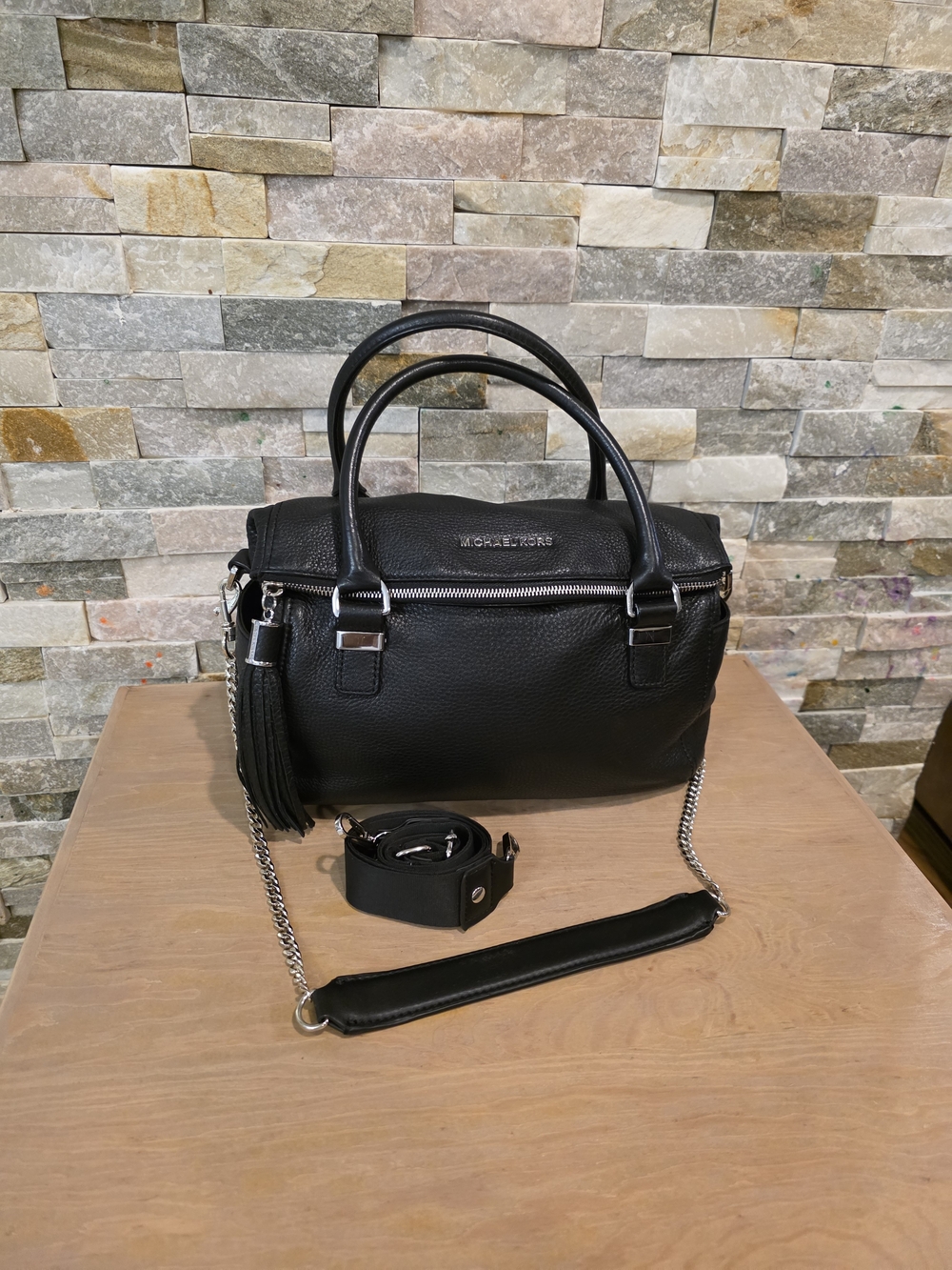 Michael Kors Weston Satchel-Black Leather